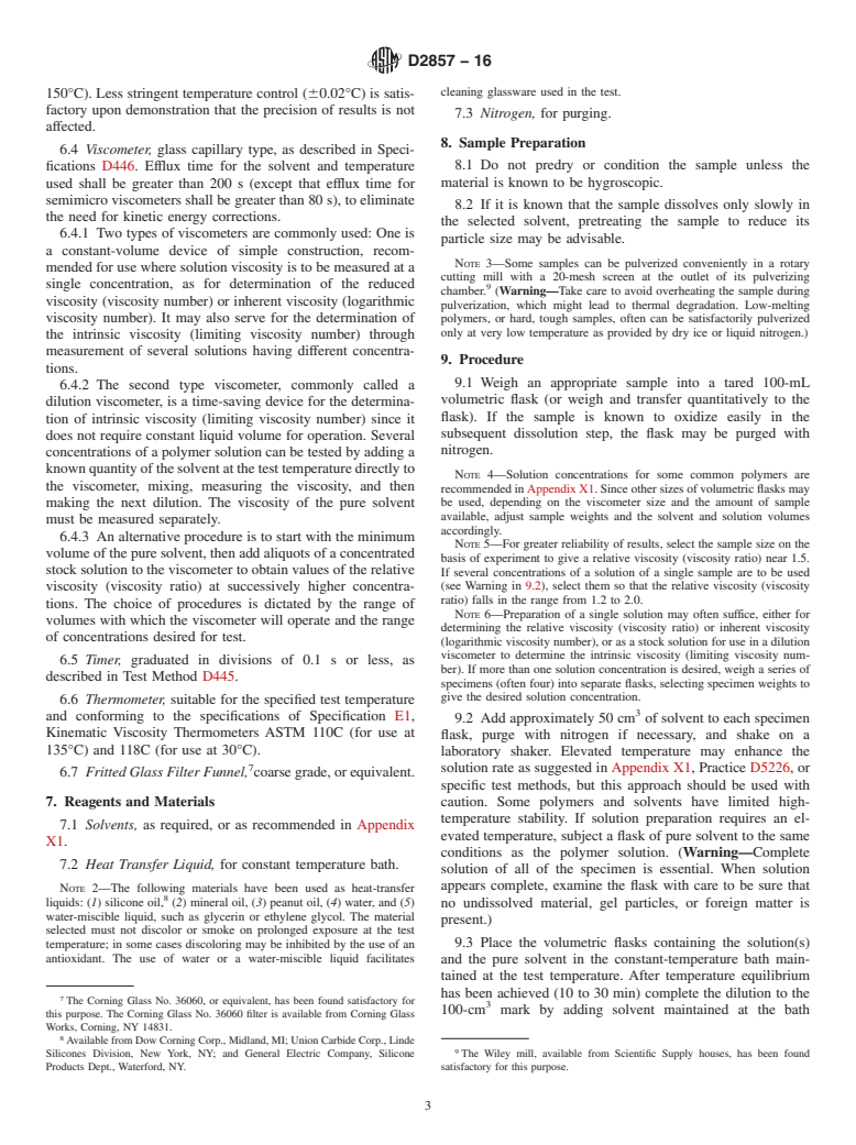 ASTM D2857-16 - Standard Practice for Dilute Solution Viscosity of Polymers