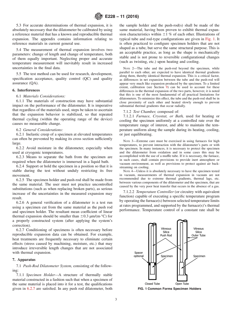 ASTM E228-11(2016) - Standard Test Method for  Linear Thermal Expansion of Solid Materials With a Push-Rod  Dilatometer