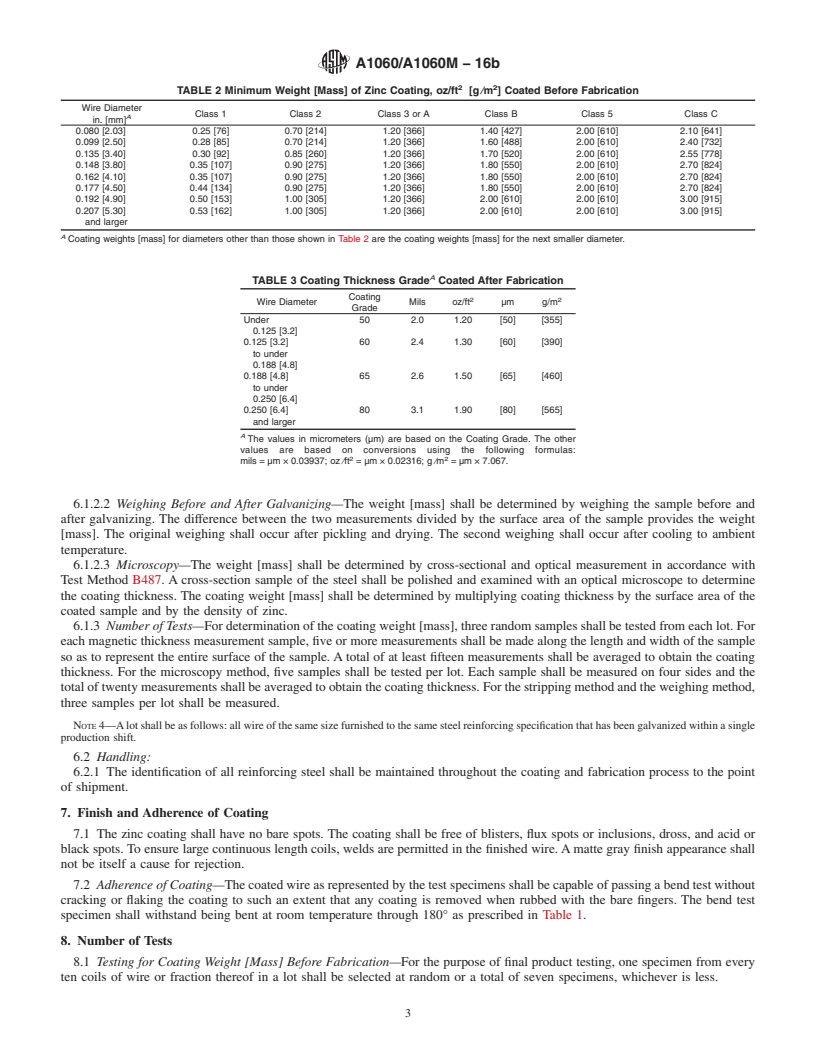 REDLINE ASTM A1060/A1060M-16b - Standard Specification for  Zinc-Coated (Galvanized) Steel Welded Wire Reinforcement, Plain  and Deformed, for Concrete