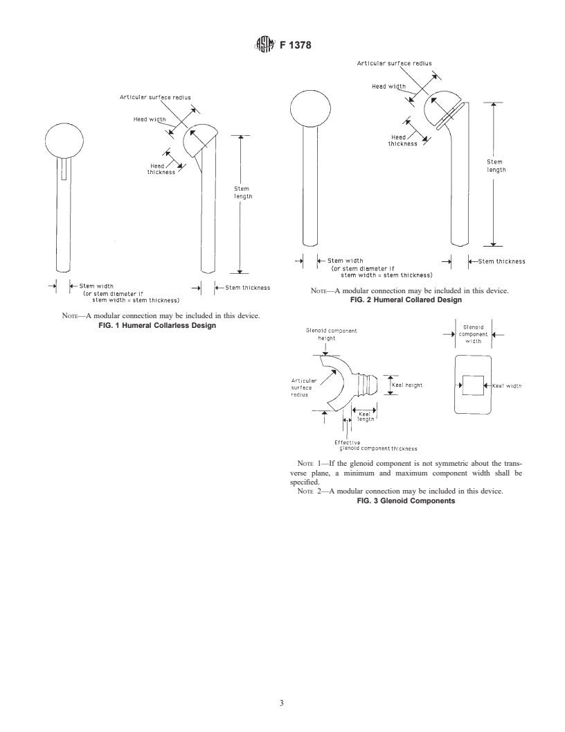 ASTM F1378-00 - Standard Specification for Shoulder Prosthesis