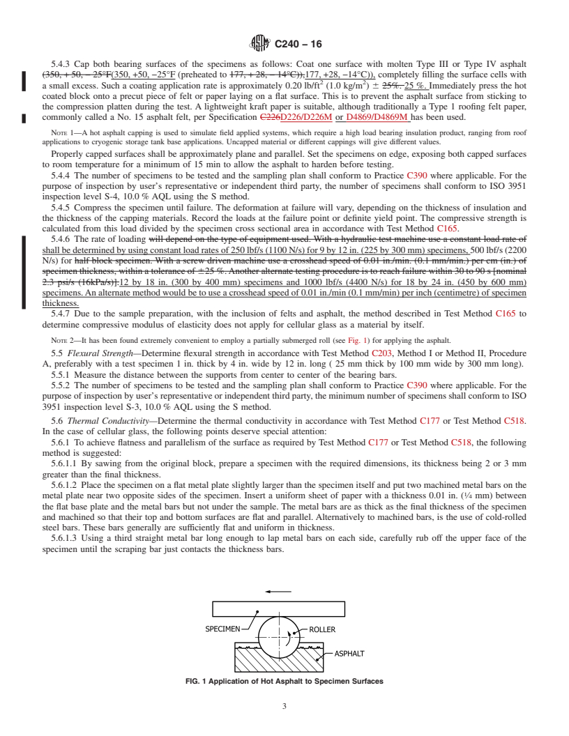 REDLINE ASTM C240-16 - Standard Test Methods of Testing Cellular Glass Insulation Block