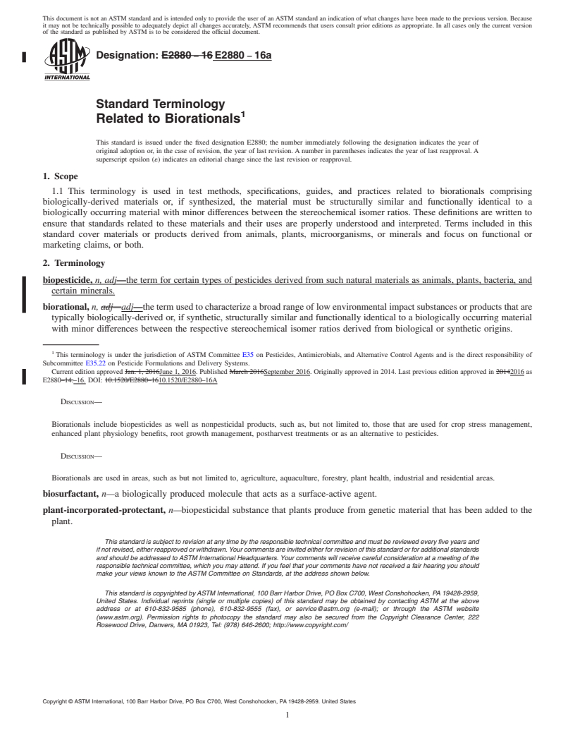 REDLINE ASTM E2880-16a - Standard Terminology Related to Biorationals
