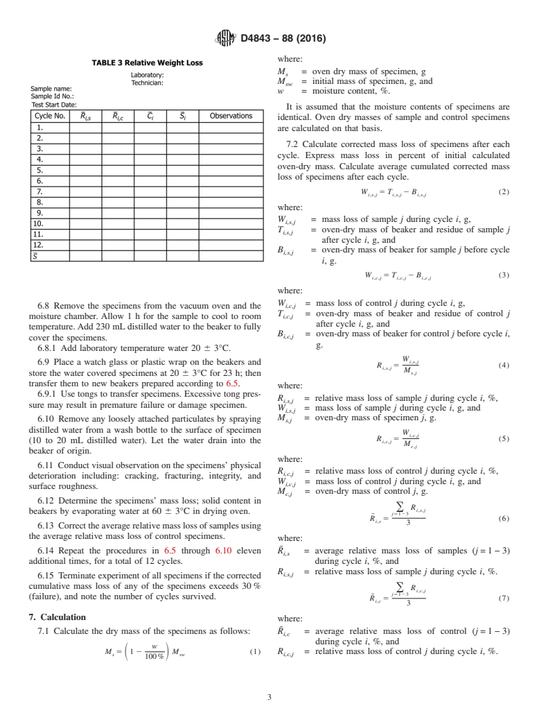 ASTM D4843-88(2016) - Standard Test Method for  Wetting and Drying Test of Solid Wastes