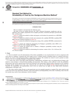 ASTM D409/D409M-16 REDLINE ASTM D409/D409M-16 - Standard Test Method for Grindability of Coal by the Hardgrove-Machine Method - Page 1 preview