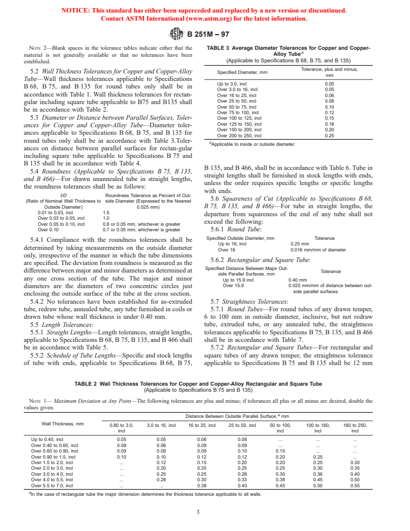 ASTM B251M-97 - Standard Specification for General Requirements for Wrought Seamless Copper and Copper-Alloy Tube [Metric]