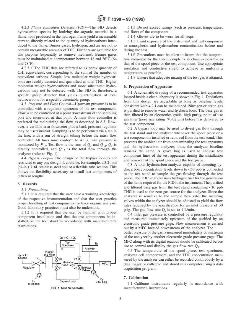 ASTM F1398-93(1999) - Standard Test Method for Determination of Total Hydrocarbon Contribution by Gas Distribution System Components