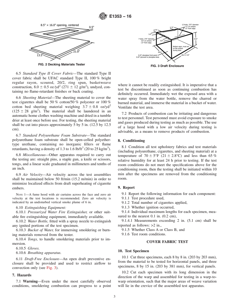 ASTM E1353-16 - Standard Test Methods for  Cigarette Ignition Resistance of Components of Upholstered  Furniture