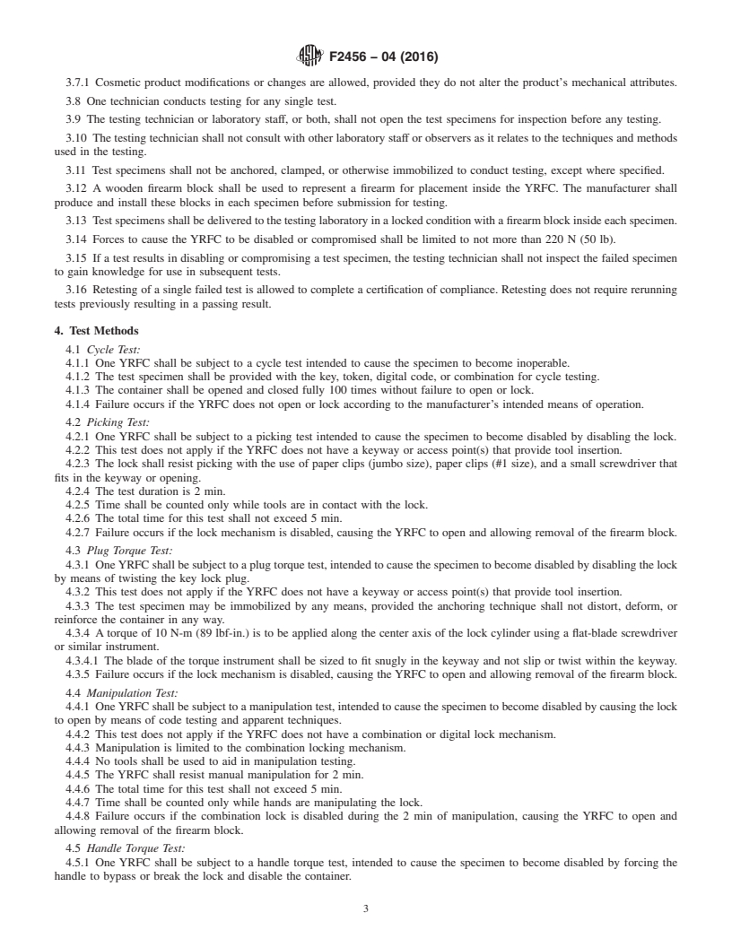 REDLINE ASTM F2456-04(2016) - Standard Specification for  Youth-Resistant Firearms Containers (YRFCs)