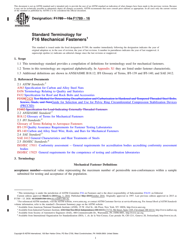 REDLINE ASTM F1789-16 - Standard Terminology for  F16 Mechanical Fasteners