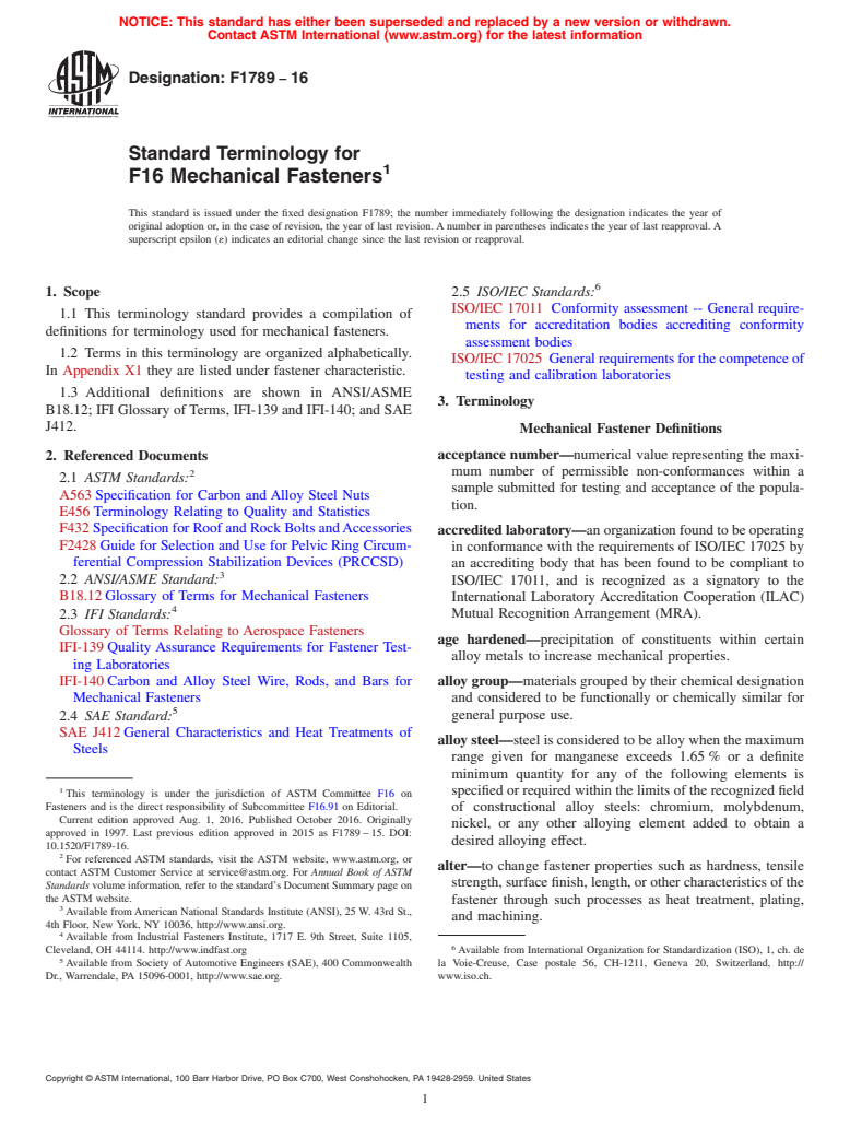 ASTM F1789-16 - Standard Terminology for  F16 Mechanical Fasteners