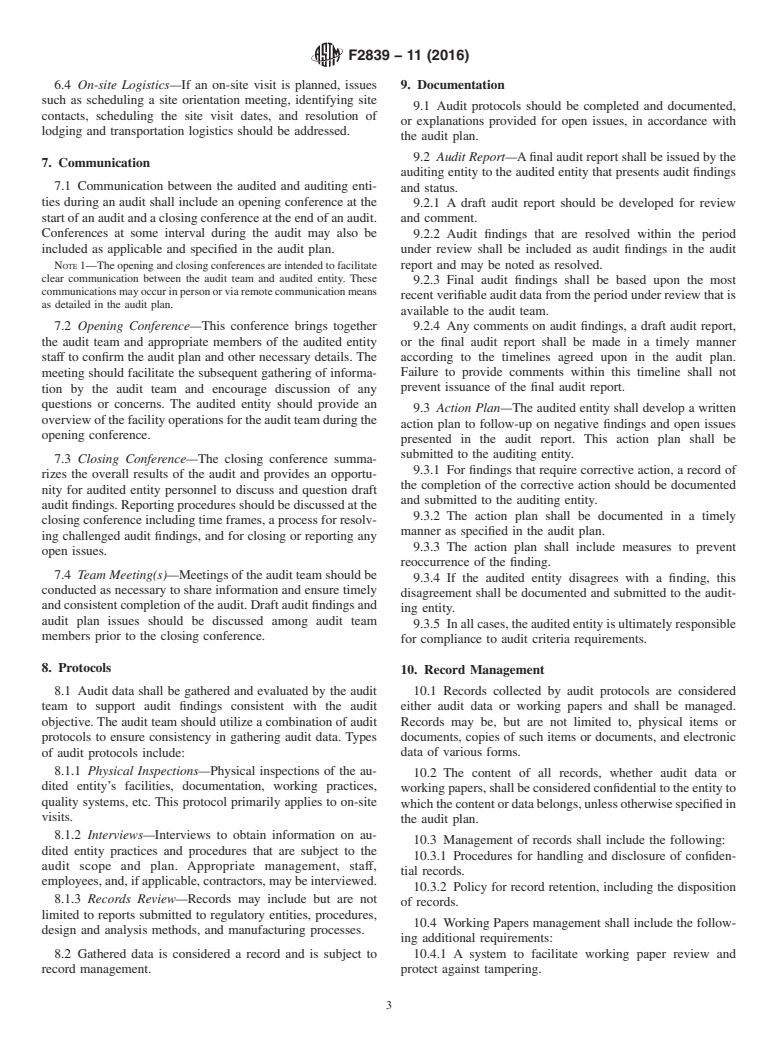 ASTM F2839-11(2016) - Standard Practice for  Compliance Audits to ASTM Standards on Light Sport Aircraft