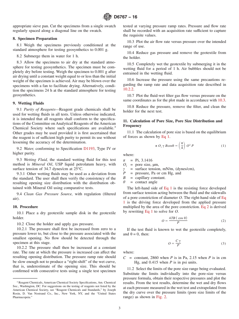 ASTM D6767-16 - Standard Test Method for Pore Size Characteristics of Geotextiles by Capillary Flow  Test