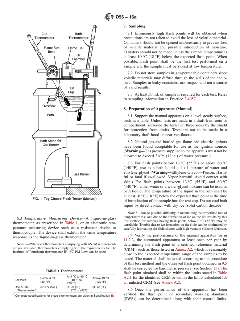 ASTM D56-16a - Standard Test Method for  Flash Point by Tag Closed Cup Tester