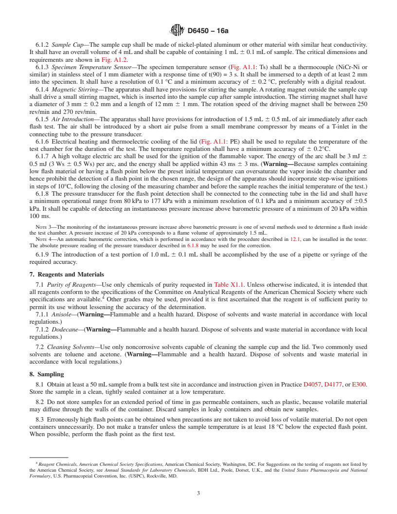 REDLINE ASTM D6450-16a - Standard Test Method for Flash Point by Continuously Closed Cup (CCCFP) Tester