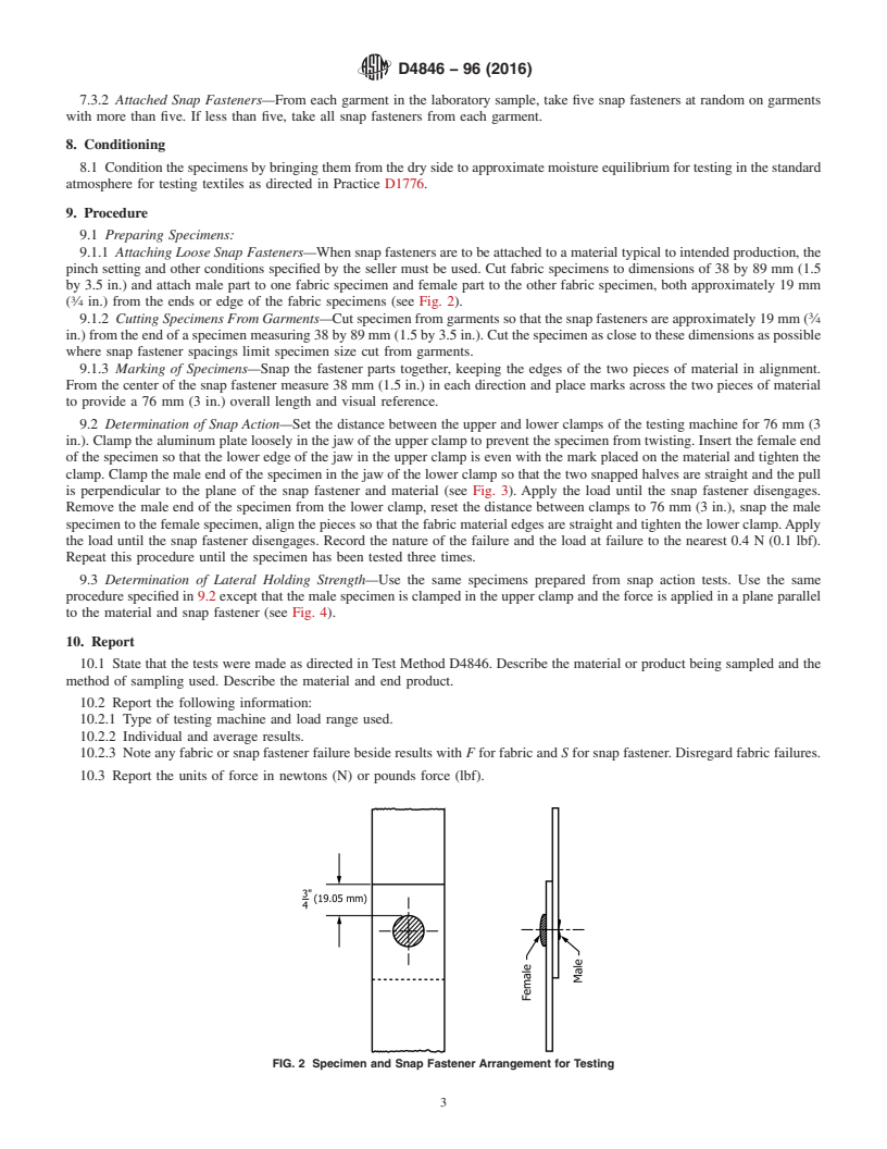 REDLINE ASTM D4846-96(2016) - Standard Test Method for  Resistance to Unsnapping of Snap Fasteners