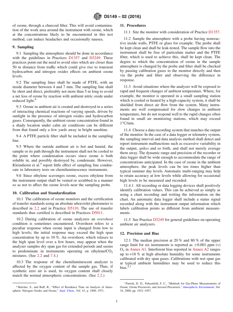 ASTM D5149-02(2016) - Standard Test Method for  Ozone in the Atmosphere: Continuous Measurement by Ethylene  Chemiluminescence