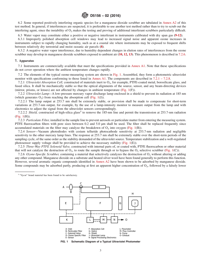 REDLINE ASTM D5156-02(2016) - Standard Test Methods for  Continuous Measurement of Ozone in Ambient, Workplace, and  Indoor Atmospheres (Ultraviolet Absorption)