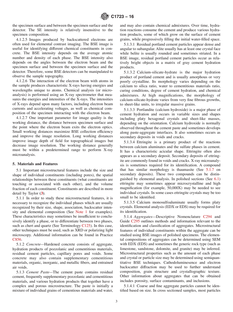 ASTM C1723-16 - Standard Guide for  Examination of Hardened Concrete Using Scanning Electron Microscopy