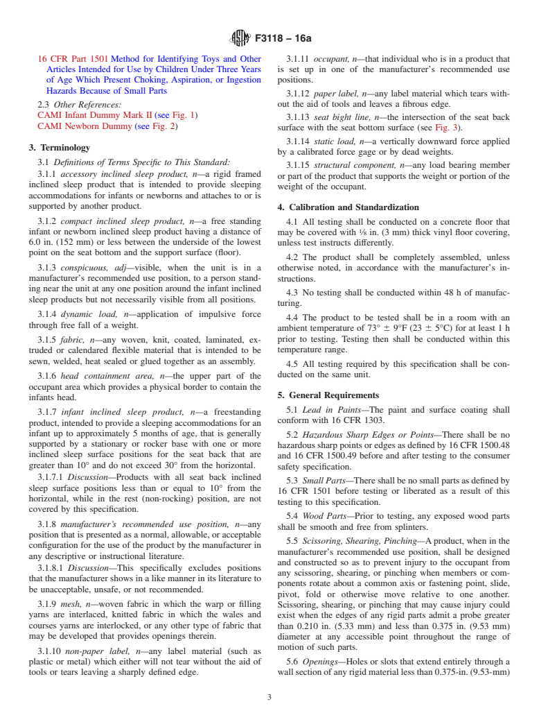 ASTM F3118-16a - Standard Consumer Safety Specification for Infant Inclined Sleep Products