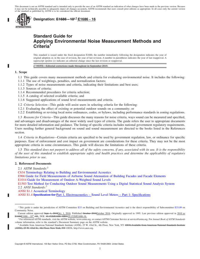 REDLINE ASTM E1686-16 - Standard Guide for  Applying Environmental Noise Measurement Methods and Criteria