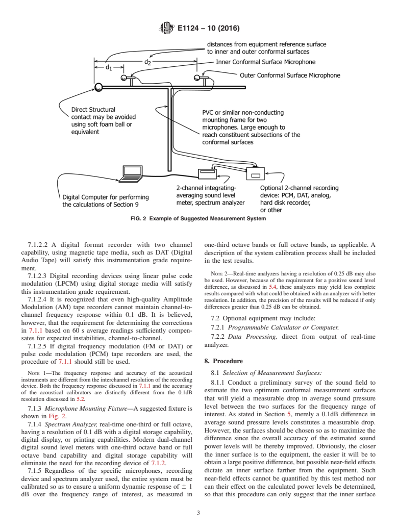 ASTM E1124-10(2016) - Standard Test Method for  Field Measurement of Sound Power Level by the Two-Surface Method