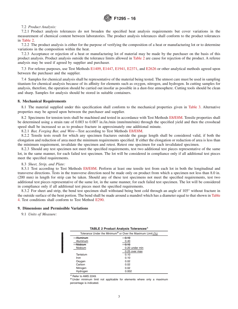 REDLINE ASTM F1295-16 - Standard Specification for Wrought Titanium-6Aluminum-7Niobium Alloy for Surgical Implant  Applications (UNS R56700)