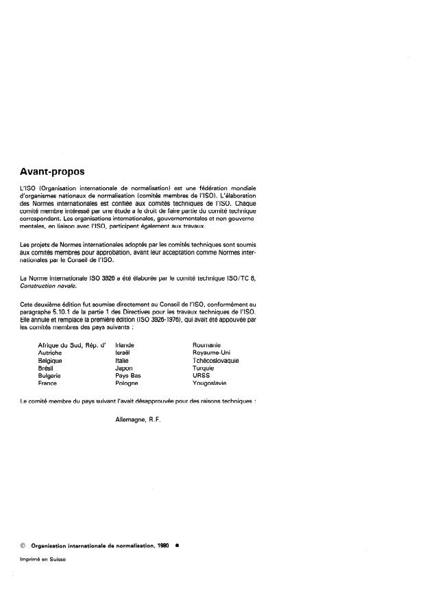 ISO 3926:1980 ISO 3926:1980 - Construction navale -- Navigation intérieure -- Raccords de réception d'huile et de combustible -- Dimensions de raccordement - Page 2 preview