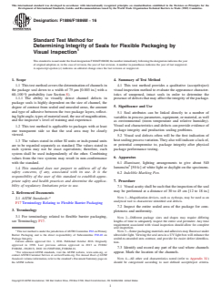 ASTM F1886/F1886M-16 ASTM F1886/F1886M-16 - Standard Test Method for Determining Integrity of Seals for Flexible Packaging by Visual Inspection - Page 1 preview
