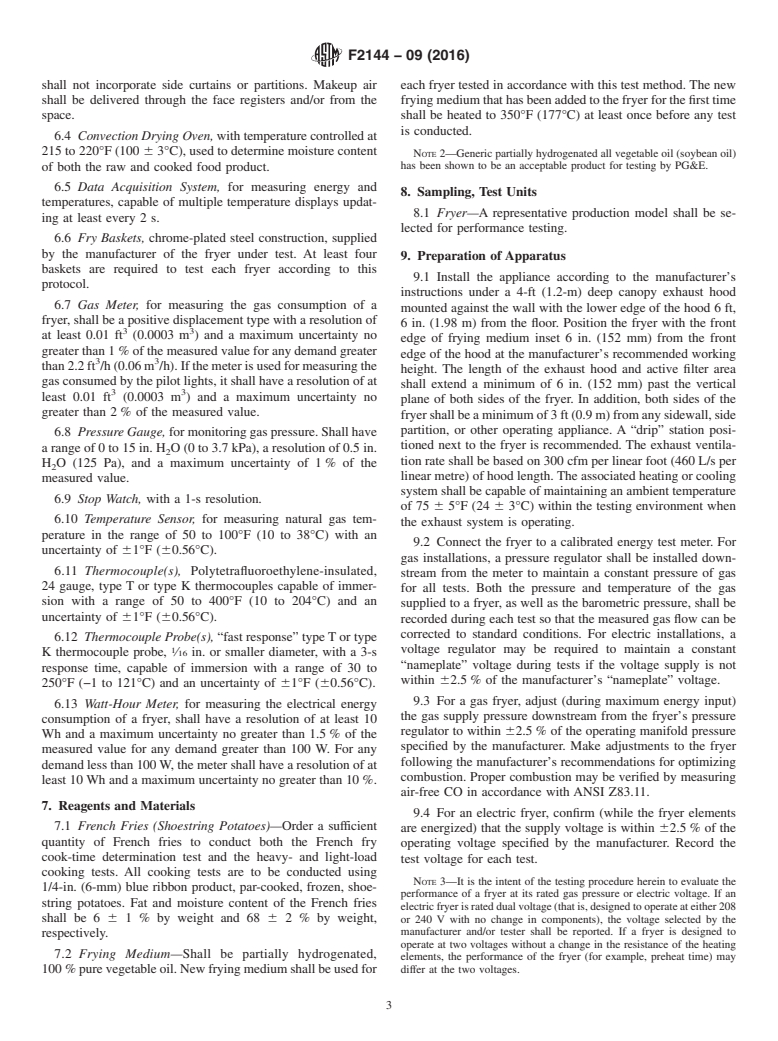 ASTM F2144-09(2016) - Standard Test Method for  Performance of Large Open Vat Fryers