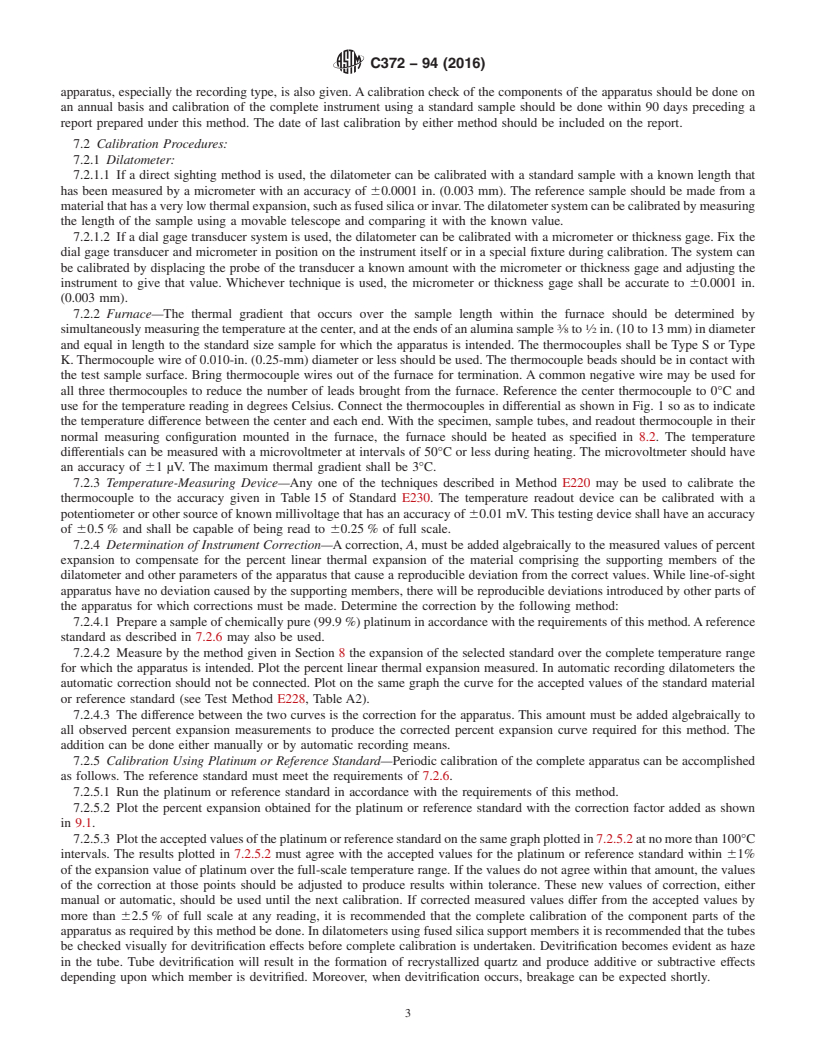 REDLINE ASTM C372-94(2016) - Standard Test Method for  Linear Thermal Expansion of Porcelain Enamel and Glaze Frits   and Fired Ceramic Whiteware Products by the Dilatometer Method