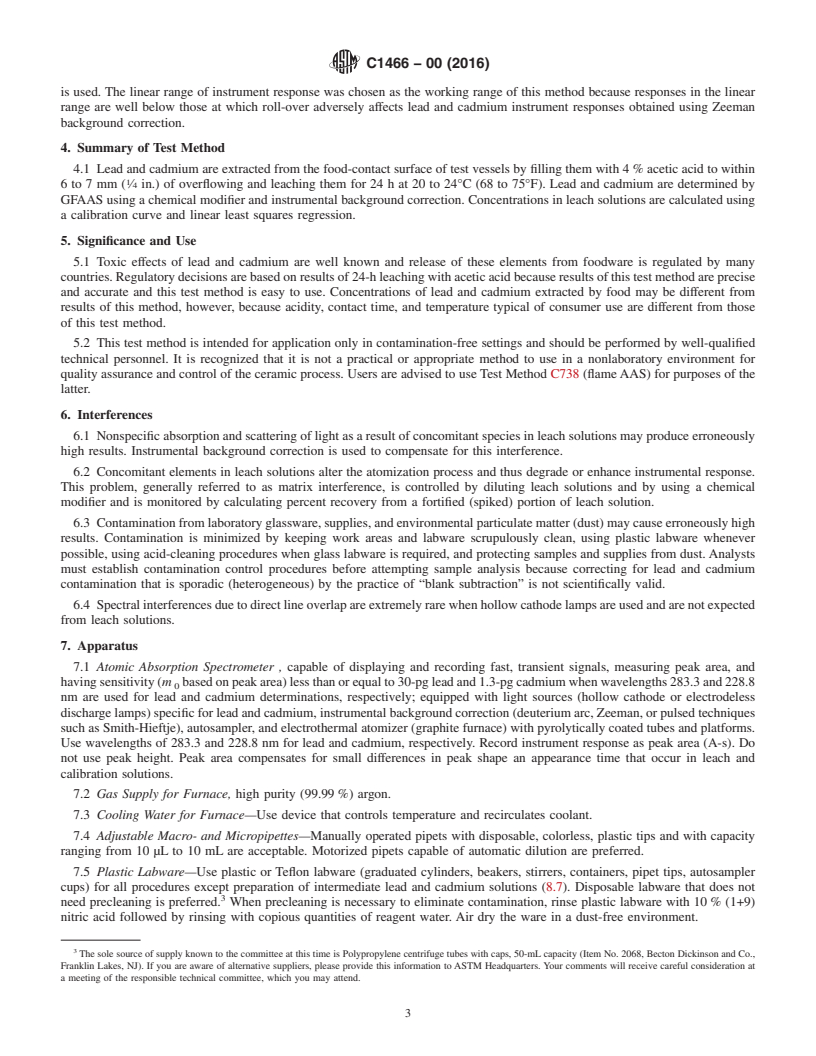 ASTM C1466-00(2016) - Standard Test Method for Graphite Furnace Atomic ...