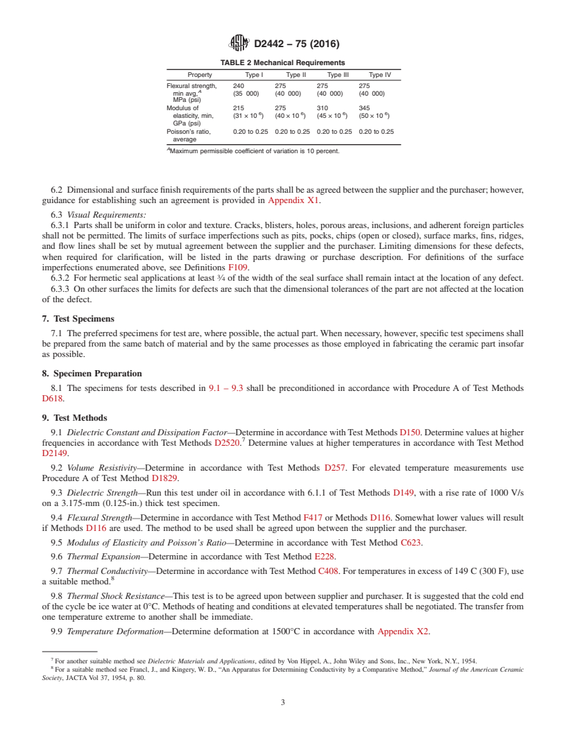 REDLINE ASTM D2442-75(2016) - Standard Specification for  Alumina Ceramics for Electrical and Electronic Applications