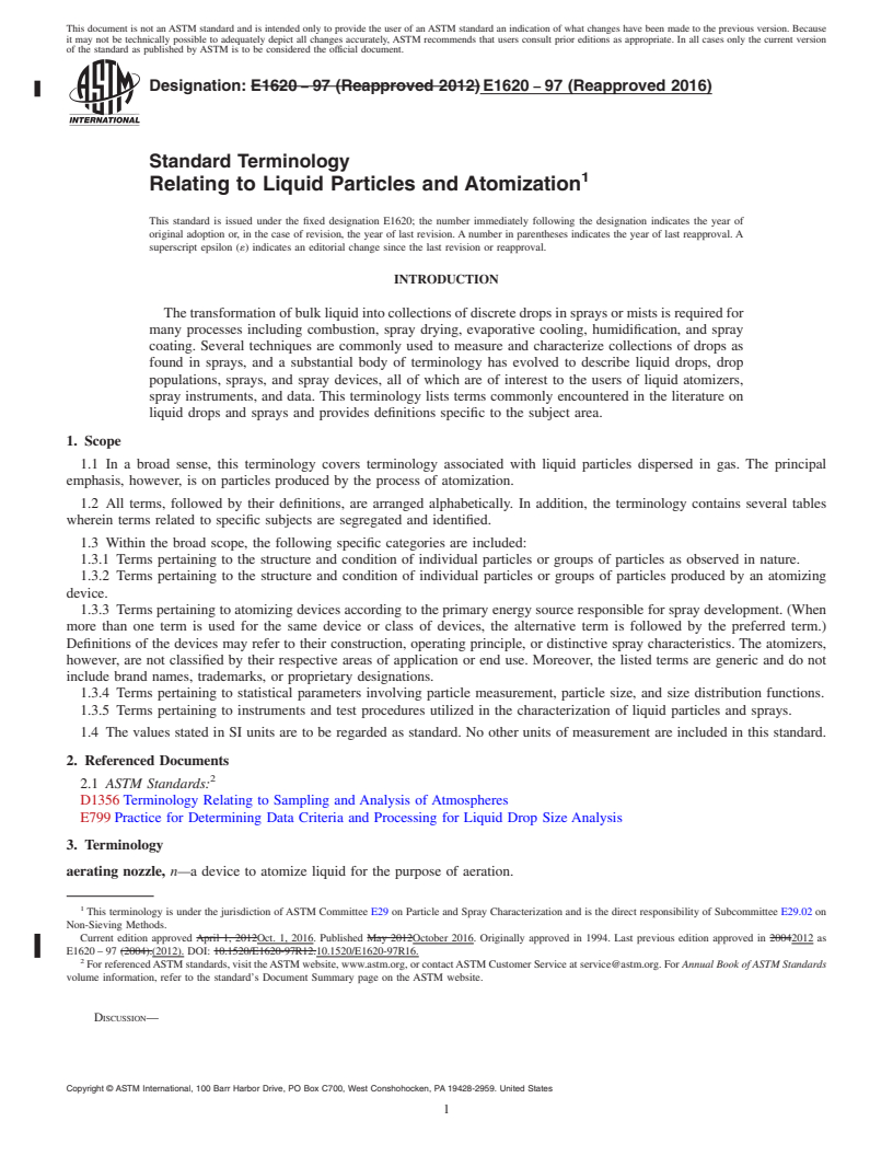 REDLINE ASTM E1620-97(2016) - Standard Terminology  Relating to Liquid Particles and Atomization