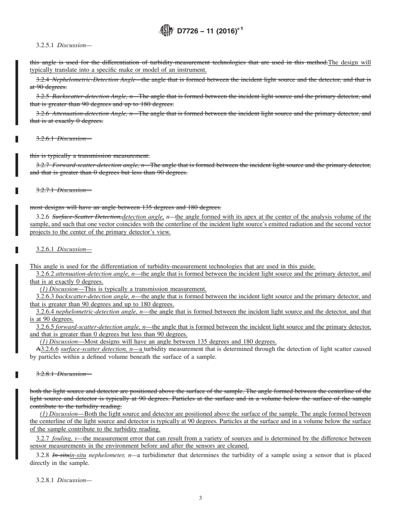 REDLINE ASTM D7726-11(2016)e1 - Standard Guide for  The Use of Various Turbidimeter Technologies for Measurement  of Turbidity in Water