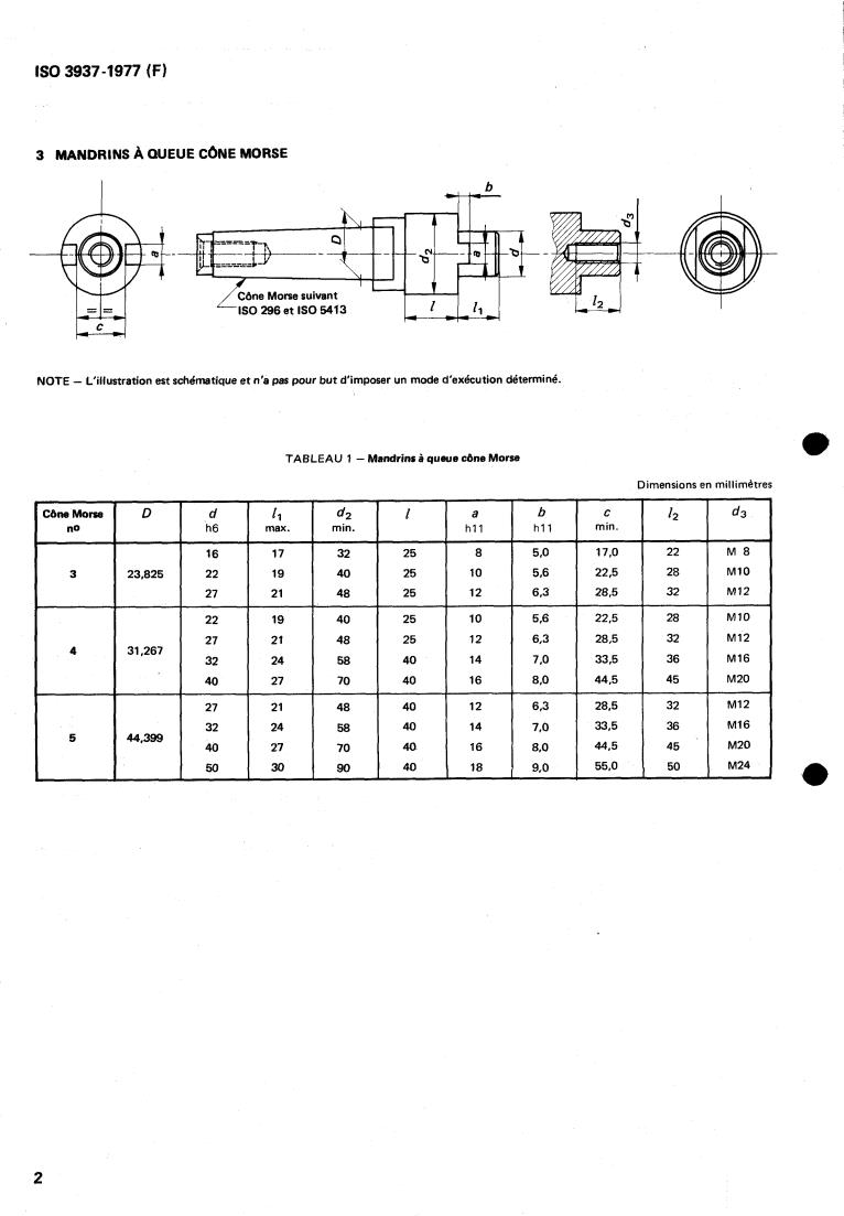 ISO 3937:1977 ISO 3937:1977 - Cutter arbors with tenon drive — Dimensions
Released:10/1/1977 - Page 4 preview