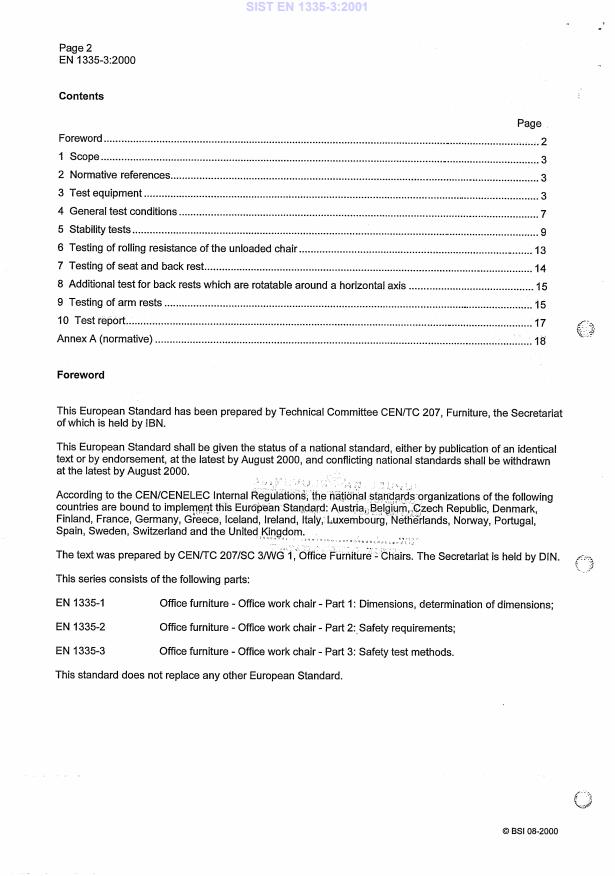 EN 1335-3:2000 EN 1335-3:2001 - Page 4 preview