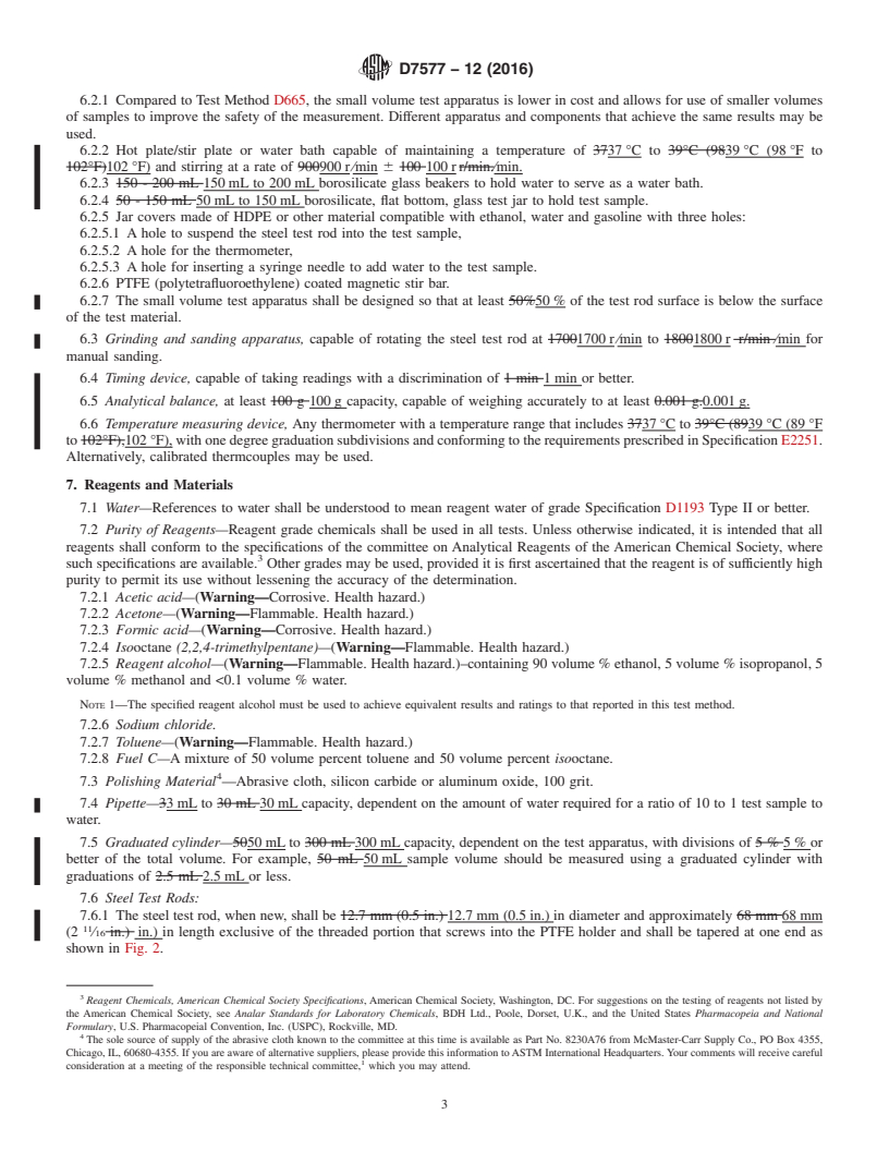 REDLINE ASTM D7577-12(2016) - Standard Test Method for Determining the Accelerated Iron Corrosion Rating of Denatured  Fuel Ethanol and Ethanol Fuel Blends