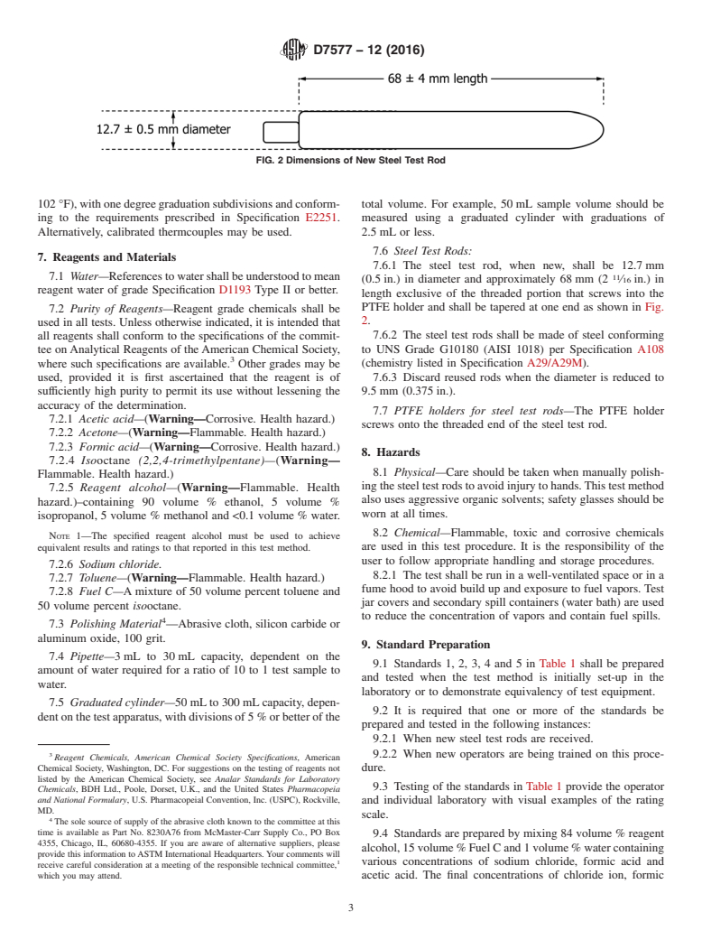 ASTM D7577-12(2016) - Standard Test Method for Determining the Accelerated Iron Corrosion Rating of Denatured  Fuel Ethanol and Ethanol Fuel Blends