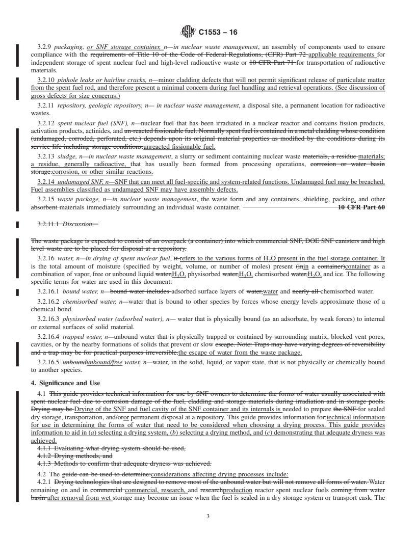 REDLINE ASTM C1553-16 - Standard Guide for  Drying Behavior of Spent Nuclear Fuel