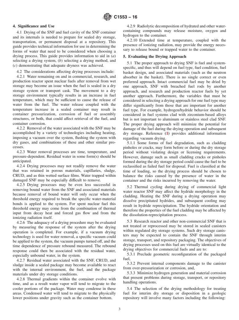 ASTM C1553-16 - Standard Guide for  Drying Behavior of Spent Nuclear Fuel