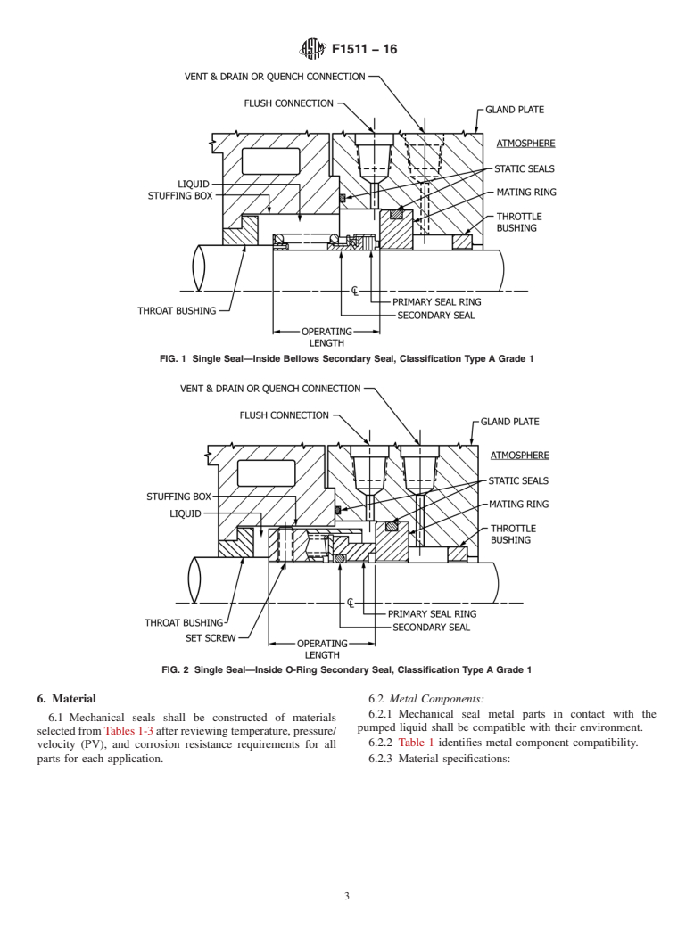 ASTM F1511-16 - Standard Specification for  Mechanical Seals for Shipboard Pump Applications