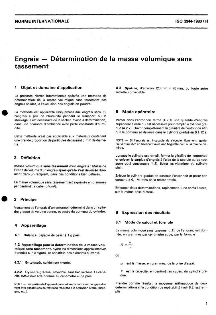 ISO 3944:1980 - Fertilizers — Determination of bulk density (loose)
Released:11/1/1980
