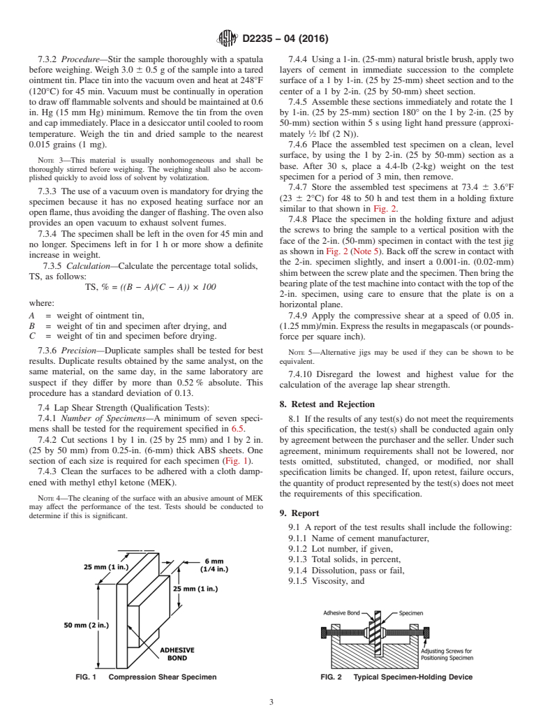 ASTM D2235-04(2016) - Standard Specification for  Solvent Cement for Acrylonitrile-Butadiene-Styrene (ABS) Plastic   Pipe and Fittings