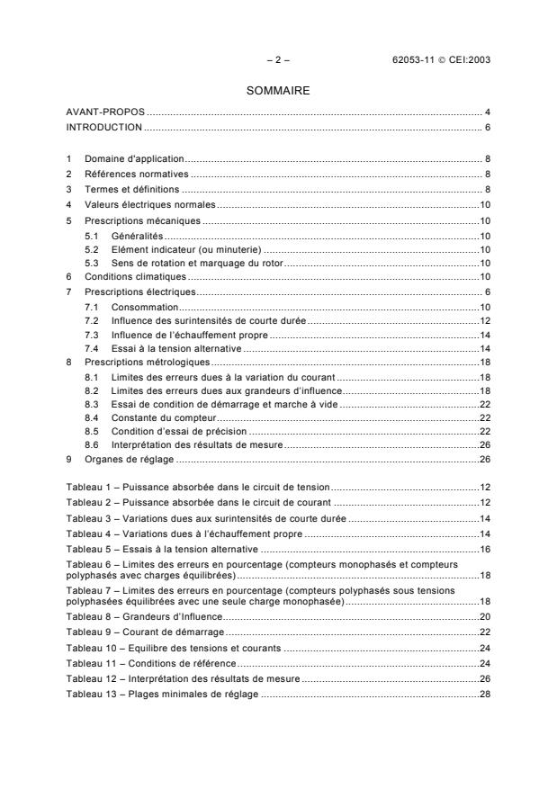 IEC 62053-11:2003 IEC 62053-11:2003 - Electricity metering equipment (a.c.) - Particular requirements - Part 11: Electromechanical meters for active energy (classes 0,5, 1 and 2) - Page 4 preview