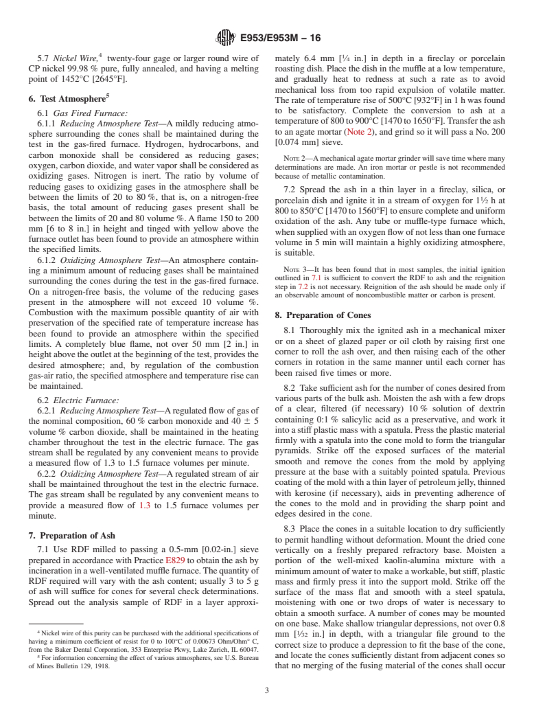 ASTM E953/E953M-16 - Standard Practice for  Fusibility of Refuse-Derived Fuel (RDF) Ash