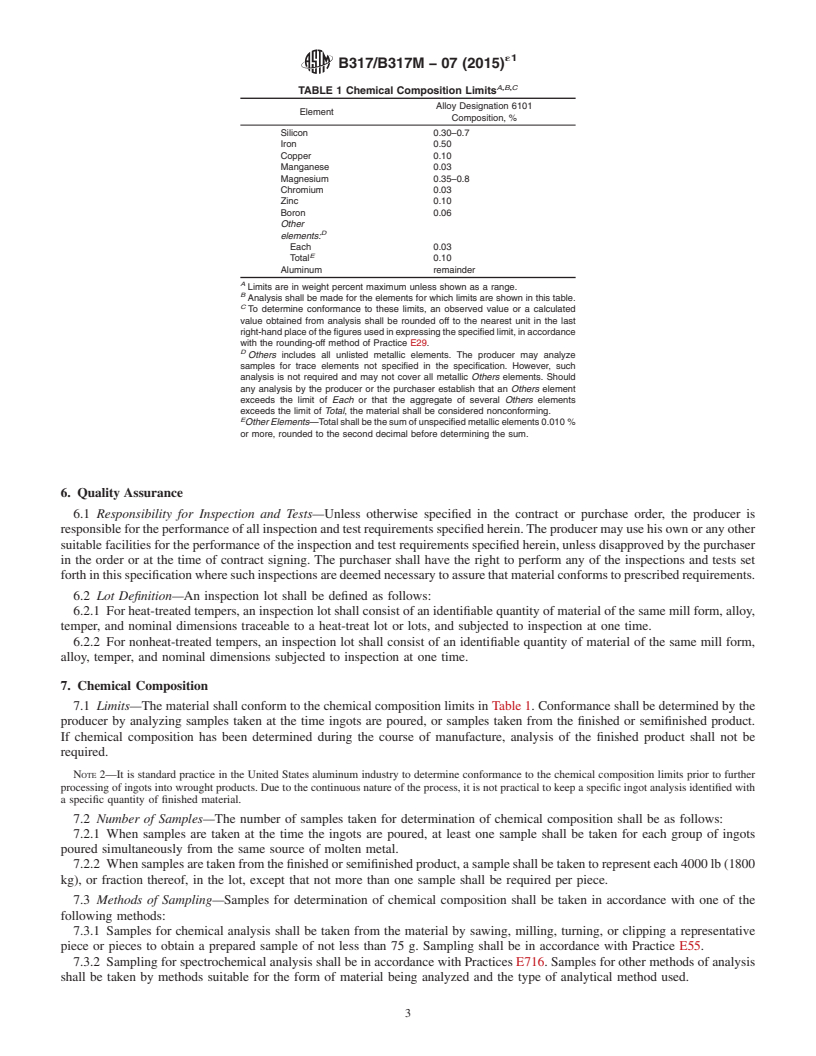 REDLINE ASTM B317/B317M-07(2015)e1 - Standard Specification for  Aluminum-Alloy Extruded Bar, Rod, Tube, Pipe, Structural Profiles,  and Profiles for Electrical Purposes (Bus Conductor)