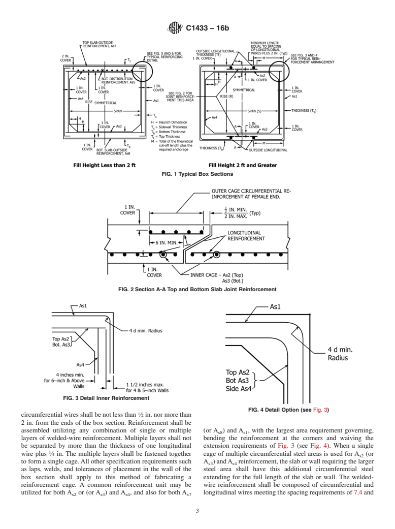 ASTM C1433-16b - Standard Specification for  Precast Reinforced Concrete Monolithic Box Sections for Culverts,  Storm Drains, and Sewers