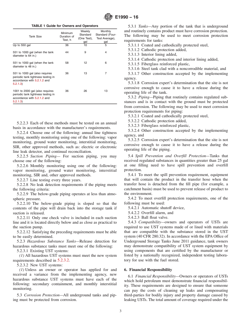 ASTM E1990-16 - Standard Guide for  Performing Evaluations of Underground Storage Tank Systems  for Operational Conformance with 40 CFR, Part 280 Regulations