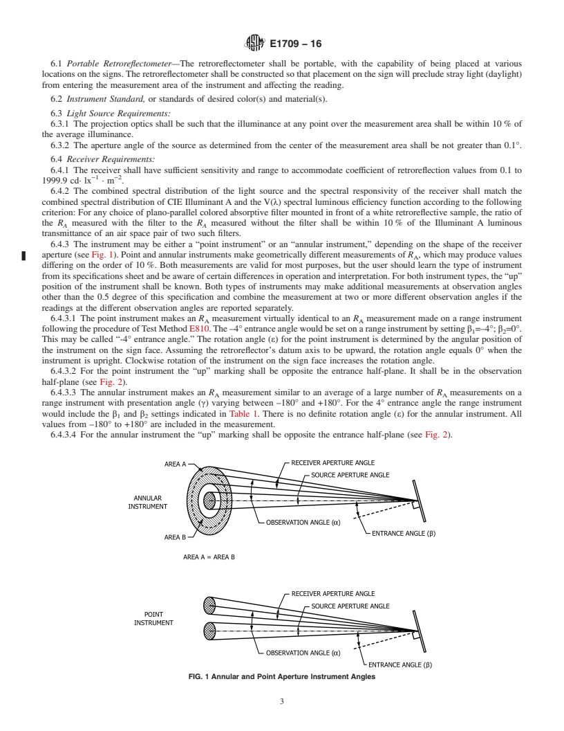 REDLINE ASTM E1709-16 - Standard Test Method for Measurement of Retroreflective Signs Using a Portable Retroreflectometer     at a 0.2 Degree Observation Angle