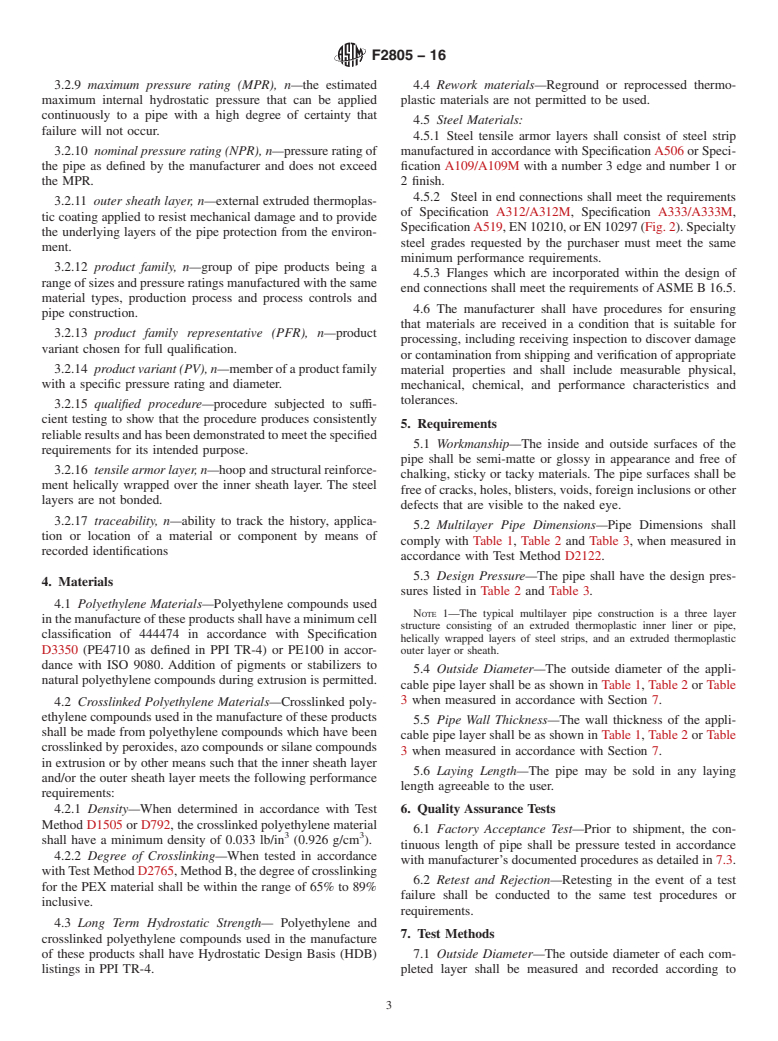 ASTM F2805-16 - Standard Specification for Multilayer Thermoplastic And Flexible Steel Pipe And Connections